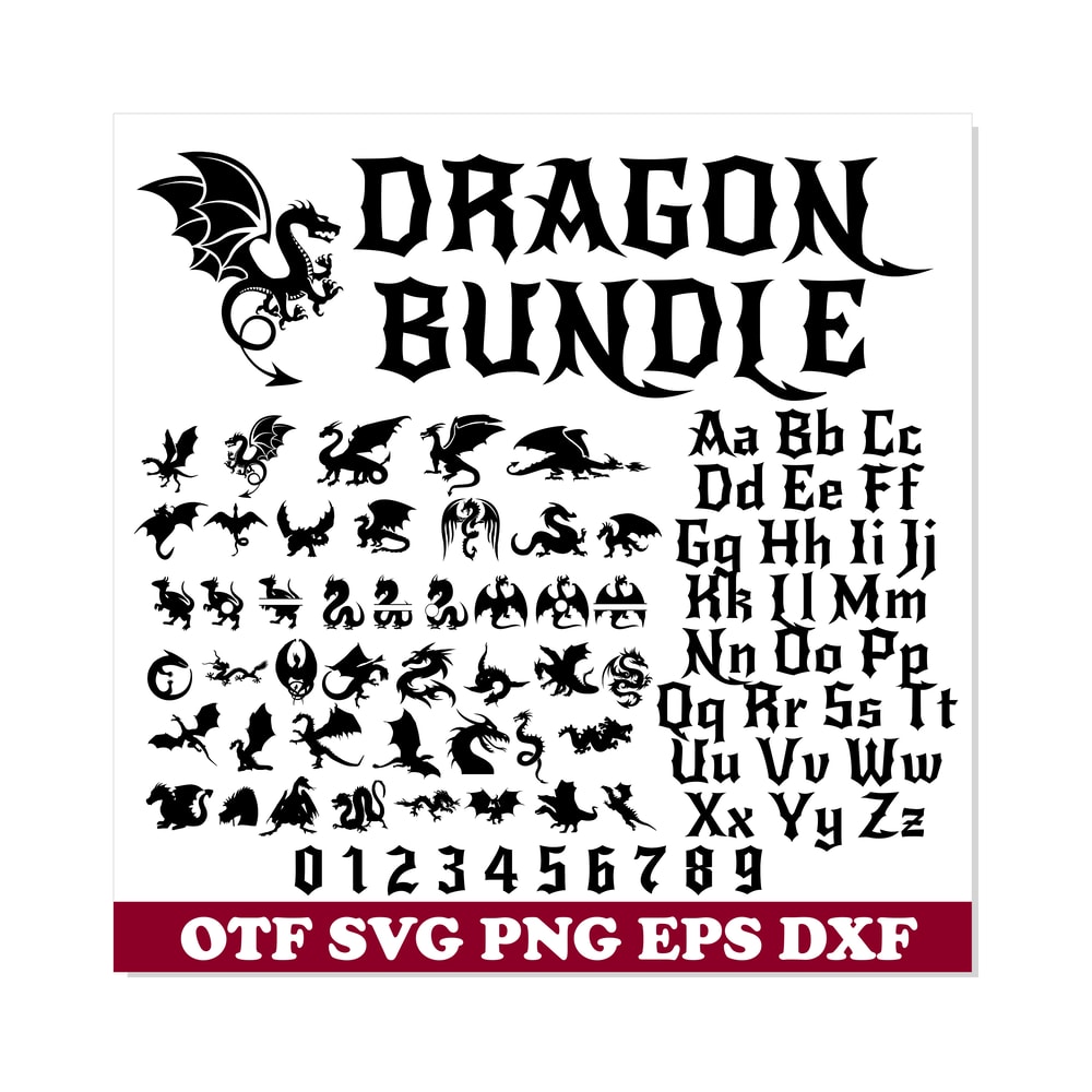 Dragon SVG Bundle Dragon font 1.png
