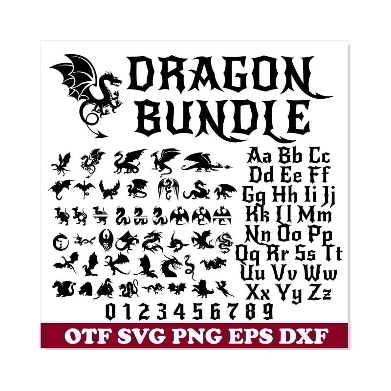 Dragon SVG Bundle Dragon font 1.png