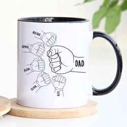 dad gifts, fist bump dad mug, fathers day gifts from daughter, gifts for him, personalized gifts, coffee mug, father gif