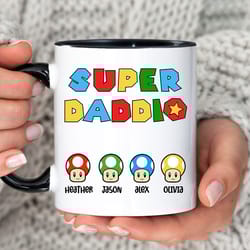 funny super dad mug, personalized super daddio mug, fathers day mug, gift for dad, superdaddio mug, dad gift from kid to
