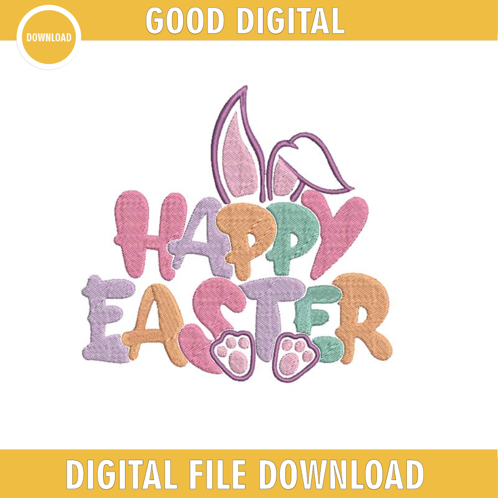 Bunny Easter Embroidery Design, Happy Easter Embroidery Design, Bunny, Easter.jpg