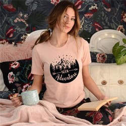 seek adventure shirt, mountain silhouette shirt, camp outdoors nature campers t-shirt tent forest camper nature lovers g