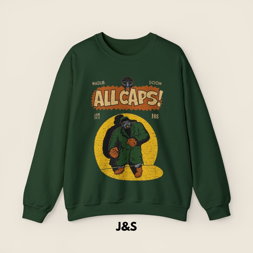 MF Doom Madlib All Caps Crewneck Sweatshirt 8 Colors Available Unisex Men's Women's Sweatshirt Size S - 5XL.jpg