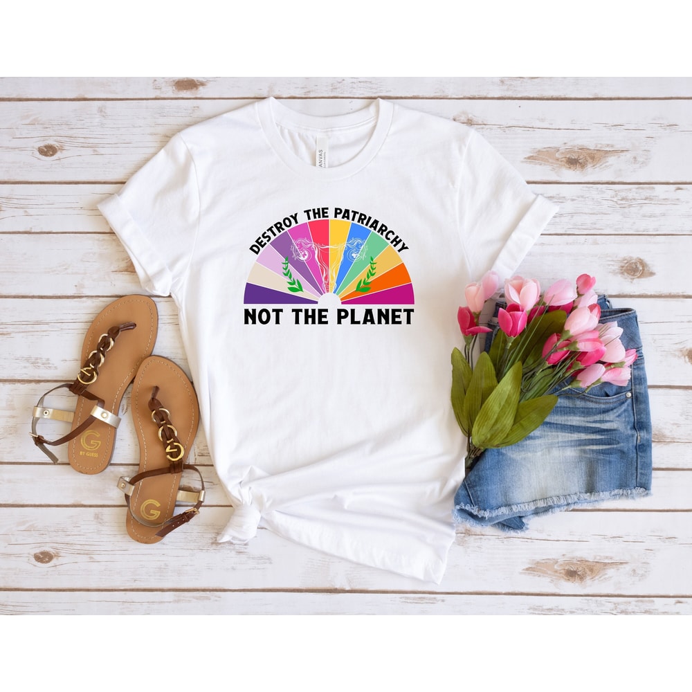 Destroy The Patriarchy Not The Planet Shirt, Feminist Gift Tee, Feminism Shirt, Climate Change Clothing, Women Rights Tee, Woman Up Outfits.jpg
