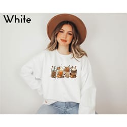 fall coffee sweatshirt, coffee lover tee sweatshirt, halloween coffee sweatshirt, cute fall sweatshirts for women, thank