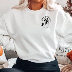 Embroidered Halloween Ghost Sweatshirt