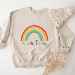 rainbow speech therapy sweatshirt, speech language pathologist, speech therapist sweatshirt, speech therapist hoodie, sp