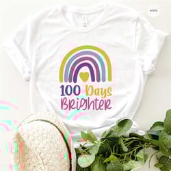 100 days brighter, teacher shirt, 100 days of school, teacher gifts, teacher appreciation, 100 days brighter, back to sc