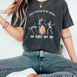 they're burning all the witches even if you aren't one shirt, rep era halloween shirt, eras merch, reputation shirt, com