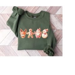 christmas sweatshirt, gingerbread sweatshirt, gingerbread santa sweatshirt, christmas reindeer, snowman christmas, holid