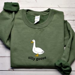 silly goose sweatshirt, youth crewneck sweatshirt, goose pullover, silly goose shirt, funny unisex sweater, gift for her