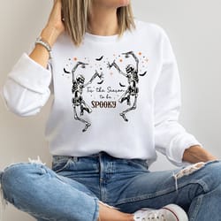 retro halloween sweatshirt vintage spooky season sweatshirt fall sweater dancing skeleton sweatshirt for women funny ha