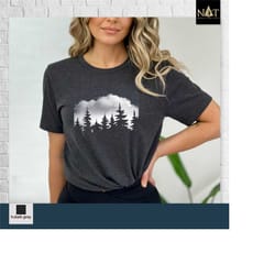 pine tree shirt, pine tree shirt,camp outdoors nature campers shirt tent forest camper nature lovers shirt,mountain silh