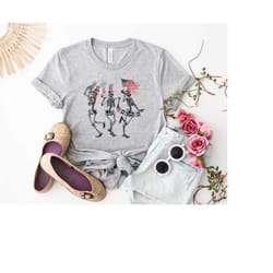 4th of july skellies, 4th of july shirts, dancing skeleton shirt, american flag shirt,4th of july, stars and stripes shi