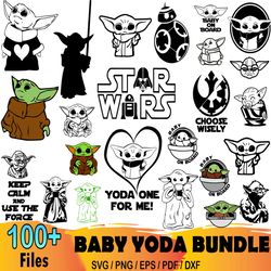24 Baby Yoda Bundle SVG Star Wars SVG The Child SVG Designer