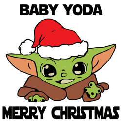 Baby Yoda Merry Christmas - Santa Yoda Cute Yoda SVG