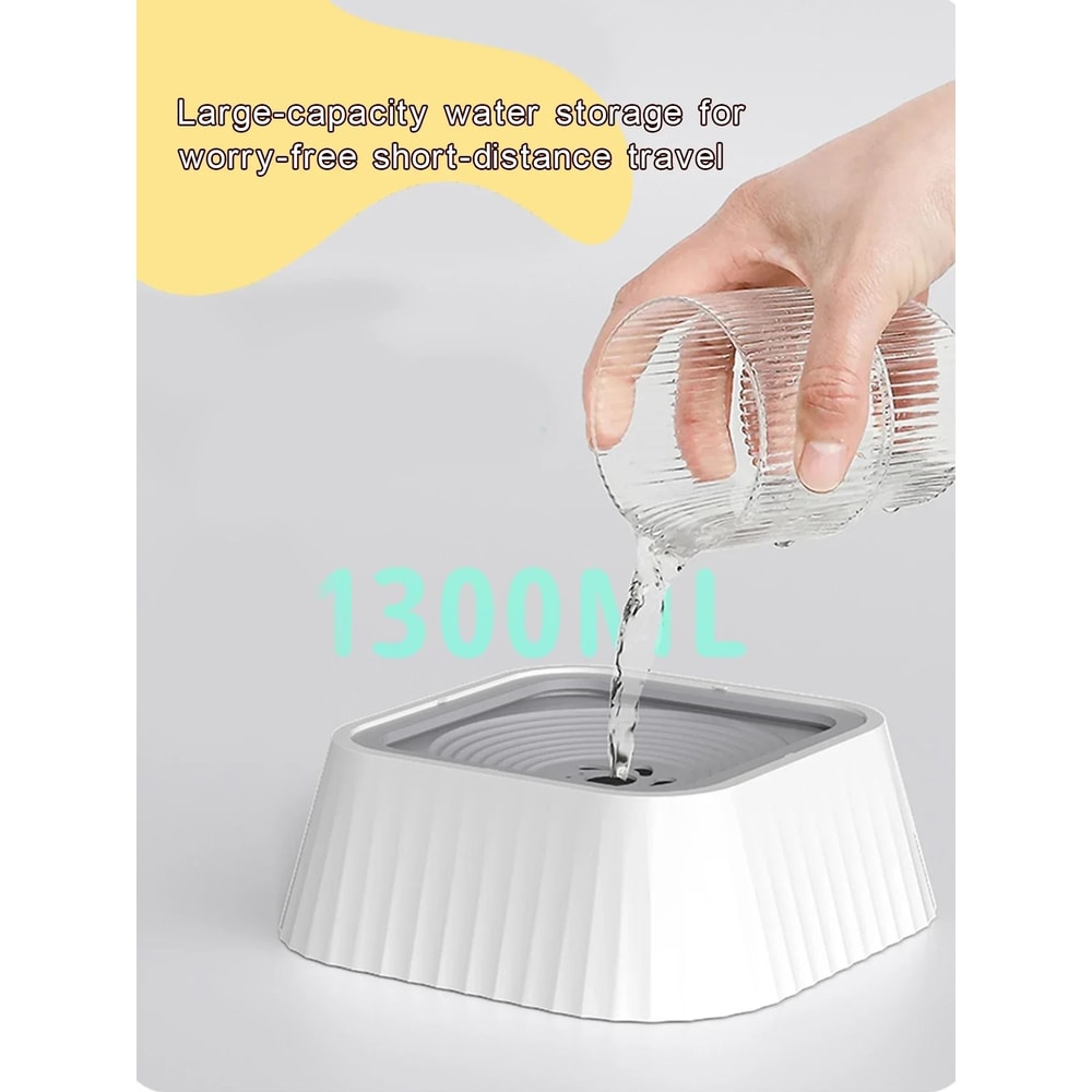 Dog water bowl with floating plates