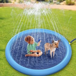summer pet swimming pool inflatable water sprinkler pad & play cooling mat for dogs