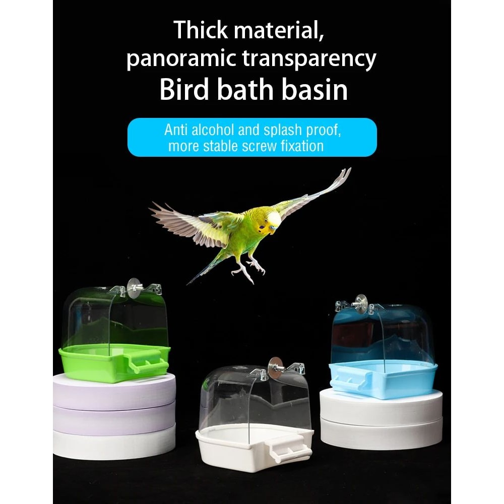 Parrot Bath Box Parakeet Shower Caged Hanging Bird Bath For Canaries Budgerigars And Pet Birds 12