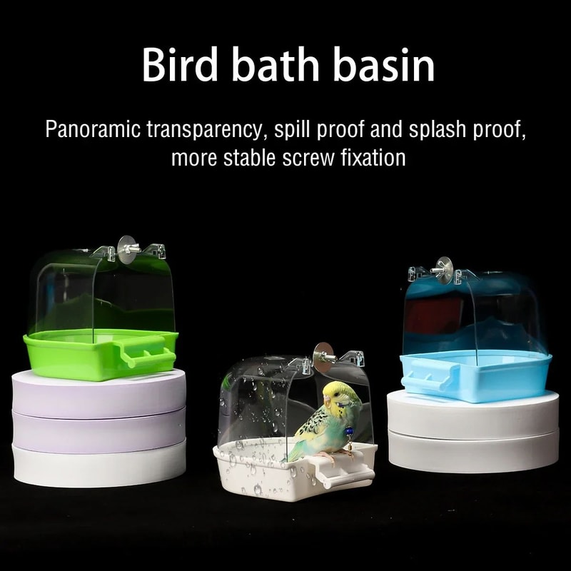 Parrot Bath Box Parakeet Shower Caged Hanging Bird Bath For Canaries Budgerigars And Pet Birds 6