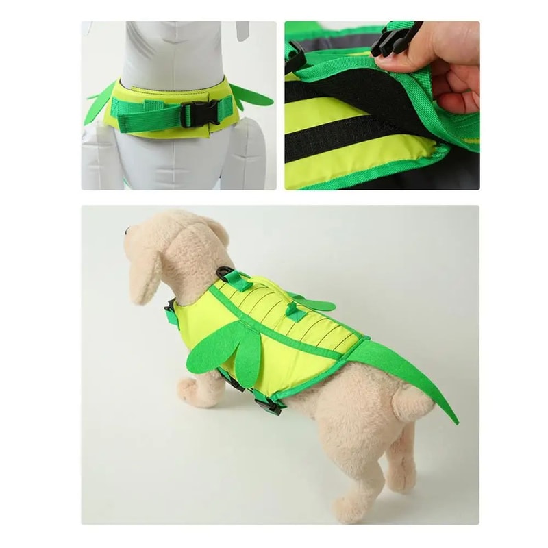 Adjustable Dog Life Vest With Handle Ripstop Waterproof Dog Swimsuit For Safe Boating Swimming 12