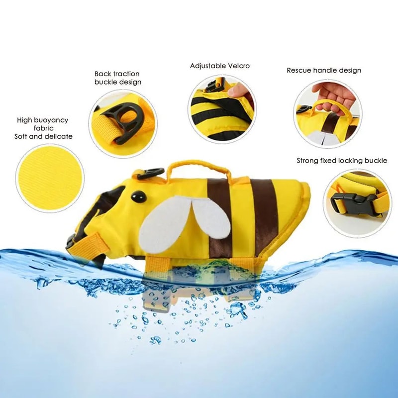 Adjustable Dog Life Vest With Handle Ripstop Waterproof Dog Swimsuit For Safe Boating Swimming 9