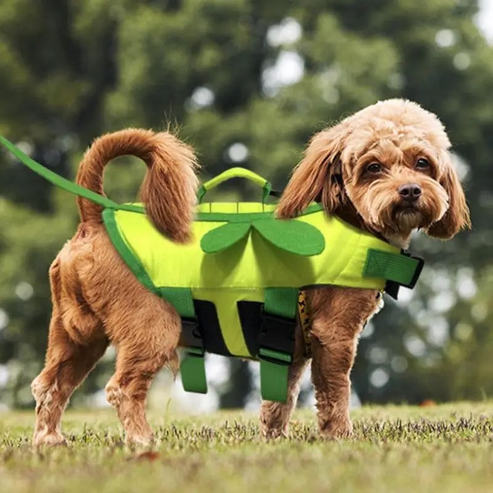 Adjustable Dog Life Vest With Handle Ripstop Waterproof Dog Swimsuit For Safe Boating Swimming 0