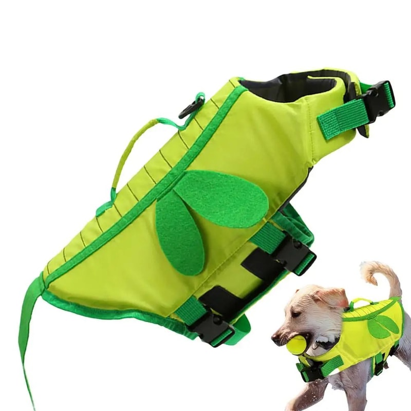 Adjustable Dog Life Vest With Handle Ripstop Waterproof Dog Swimsuit For Safe Boating Swimming 15