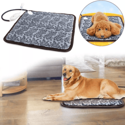 pet heating pad adjustable anti-bite steel cord waterproof cat dog house mat heated bed for indoor use, safe & durable