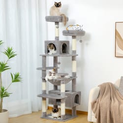 Indoor Cat Tower, Large Cat Tree with Sisal Scratching Posts, Spacious Hammock, Padded Perches and Multi-Level Condos