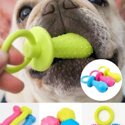 indestructible dog toy for small dogs, teeth cleaning chew toy for puppie, durable rubber training teething pet supplies