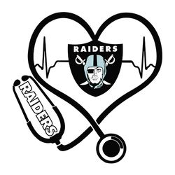 Las Vegas Raiders Heart Stethoscope Svg, NFL Svg, Sport Svg, Football Svg, Digital download