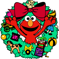 elmo wreath svg, sesame street svg, cartoon svg, children tv series svg, cut files for cricut, instant download