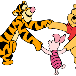 winnie the pooh and tigger and piglet holding hands svg, disney svg, winnie the pooh svg cut file, digital download