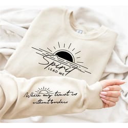 spirit lead me sweatshirt with wrist design, spirit