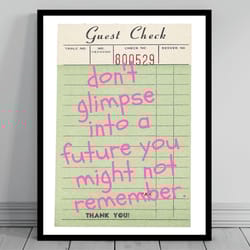 retro guest check - glimpse into future trendy wall art cocktail vodka vision bar cart alcohol canvas dorm art