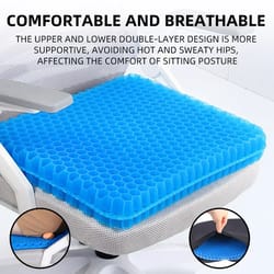 summer breathable honeycomb gel seat cushion, relieves tailbone pain back pressure, for home office wheelchair car seats