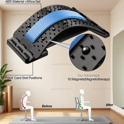 posture therapy corrector, magnetic back massage, spine stretcher lumbar support, muscle relax, pain relief