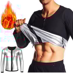 gym exercise versatile shaper waist trainer, men's sauna suit shirt, heat trapping sweat compression shirt, shapewear