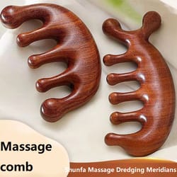 wooden massage comb, wood massager, scalp head oil massager, scalp hair comb