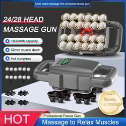 deep tissue percussion massager, professional fascia gun, 24 head massage gun set, full body back shoulder