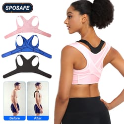 breathable back support straightener, posture corrector adjustable upper back brace, neck shoulder clavicle lumbar pain