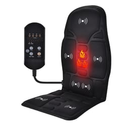 infrared therapy heated massage chair mat pad, electric vibrator full-body cushion for neck back waist, car home office