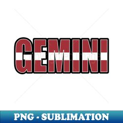 Gemini Latvian Horoscope Heritage DNA Flag - Artistic Sublimation Digital File - Bring Your Designs to Life