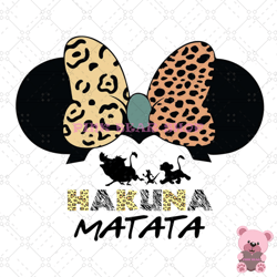 minnie mouse ears hakuna matata svg, disney svg, disney mickey svg, digital download