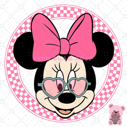 checkered minnie mouse heart sunglasses svg, disney svg, disney mickey svg, digital download