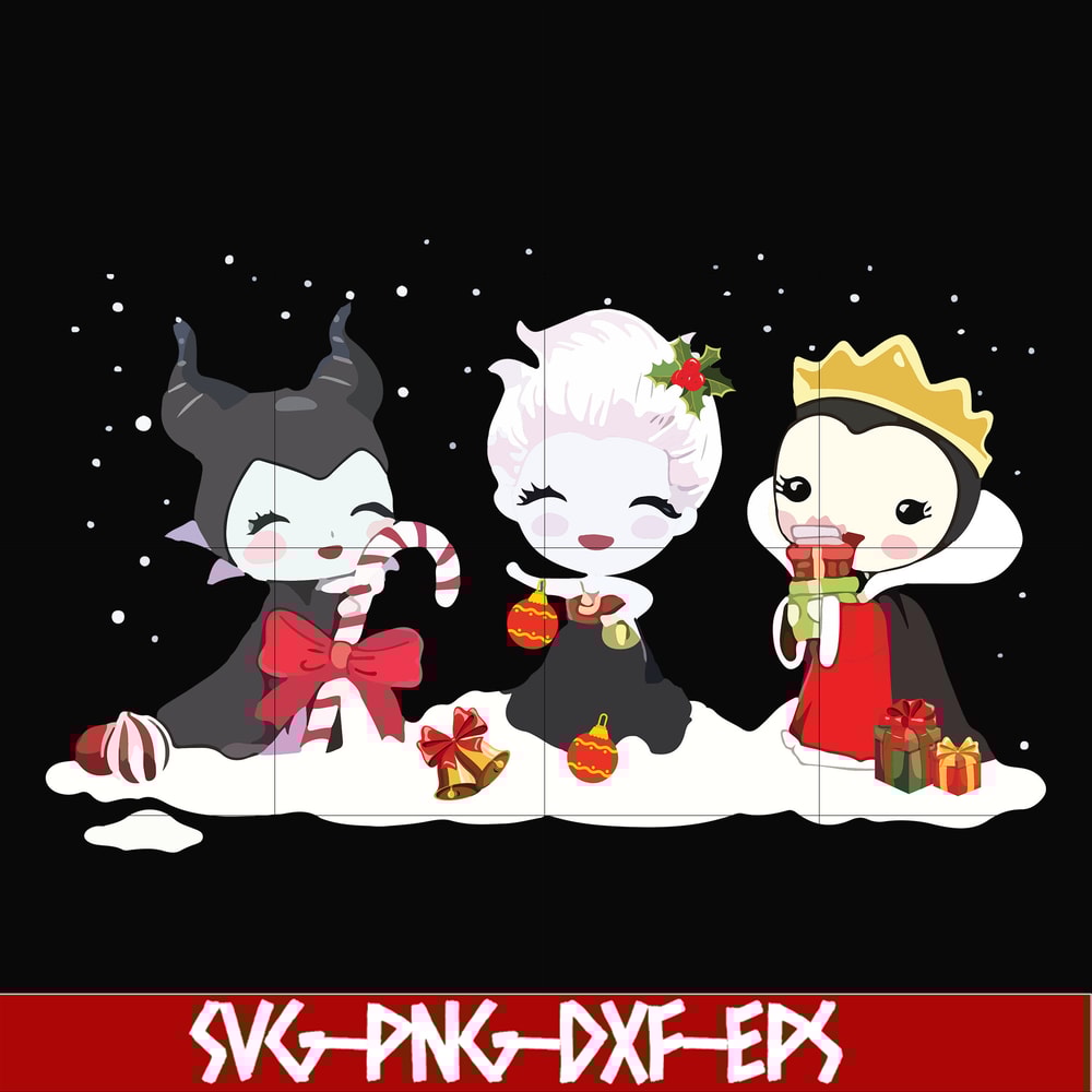 NCRM0105-Chibi Disney Villains Maleficent Ursula Evil Queen Christmas svg, png, dxf, eps digital file NCRM0105.jpg