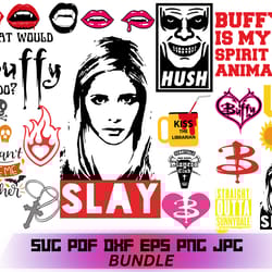 bundle, buffy the vampire slayer bundle, vampire slayer, buffy silhouette, buffy svg, 90s tv shows cut files, clipart sv