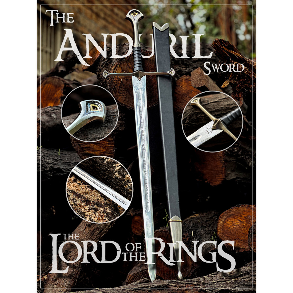 Anduril Sword Of Narsil The King Aragorn Replica Sword With Leather Sheath 0