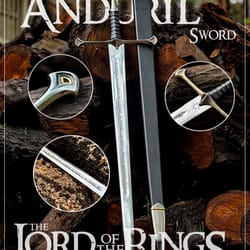 anduril sword of narsil the king aragorn replica sword with leather sheath